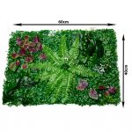 Artificial plant wall with customizable flowers and leaves 60x40cm