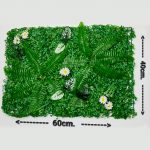 Artificial plant wall with customizable flowers and leaves 60x40cm