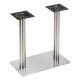 A sleek shiny silver double or single table base. This will not disappoint your expectations.