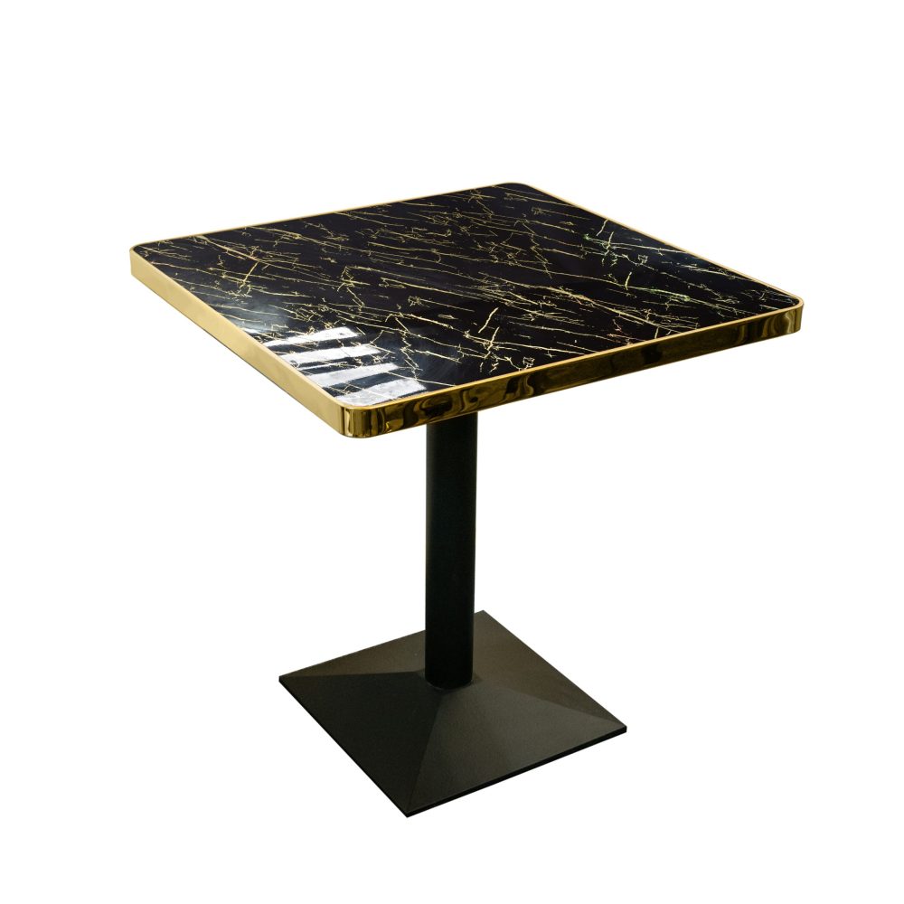 Marble Table Black Pyramid Base