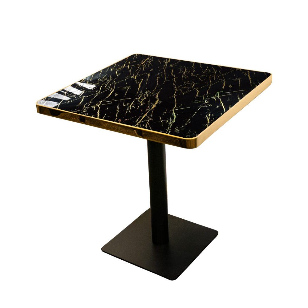 Marble Table 4-6 Seat Flat Black Base