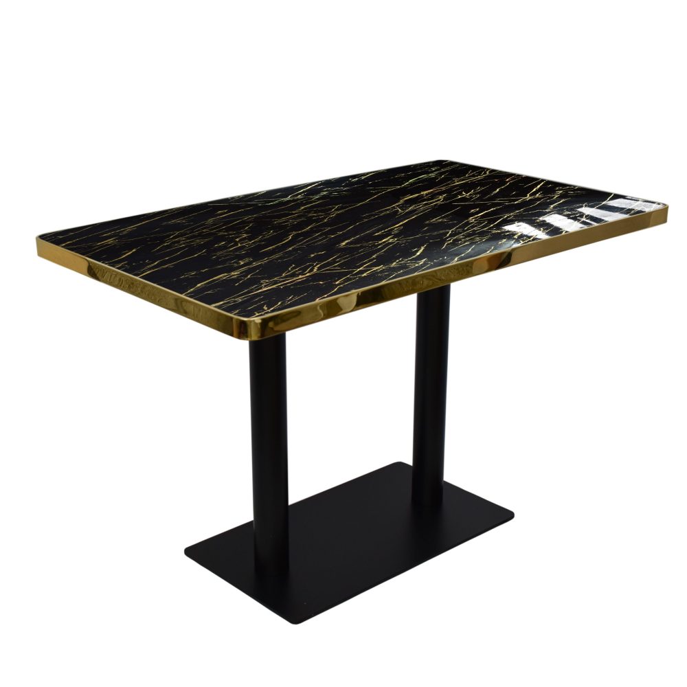 Marble Dining Table 4-6 Seat Flat Black Base - Image 3