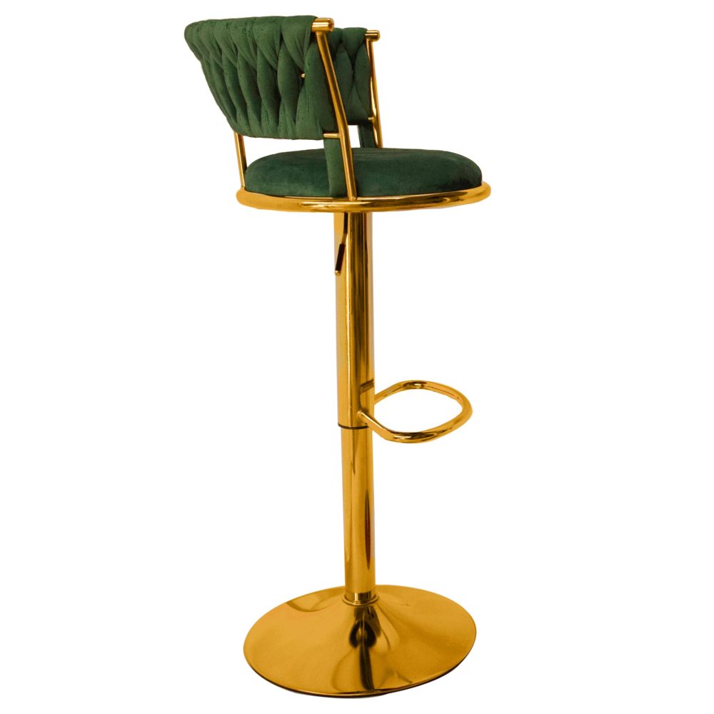 Wave Velvet Stool Chair with Metal Adjustable Gold Base - Image 7