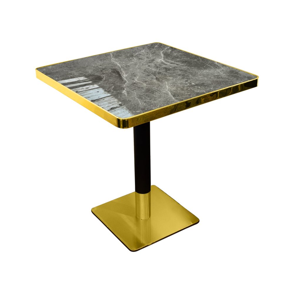 Marble Table Black & Gold Base