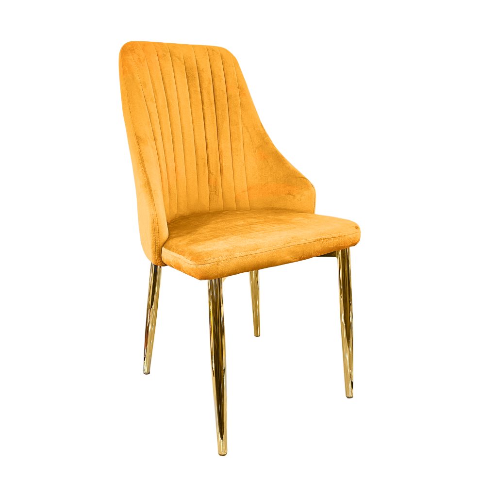 Modern Dining Velvet Chair with Gold Metal Legs - Pexlz