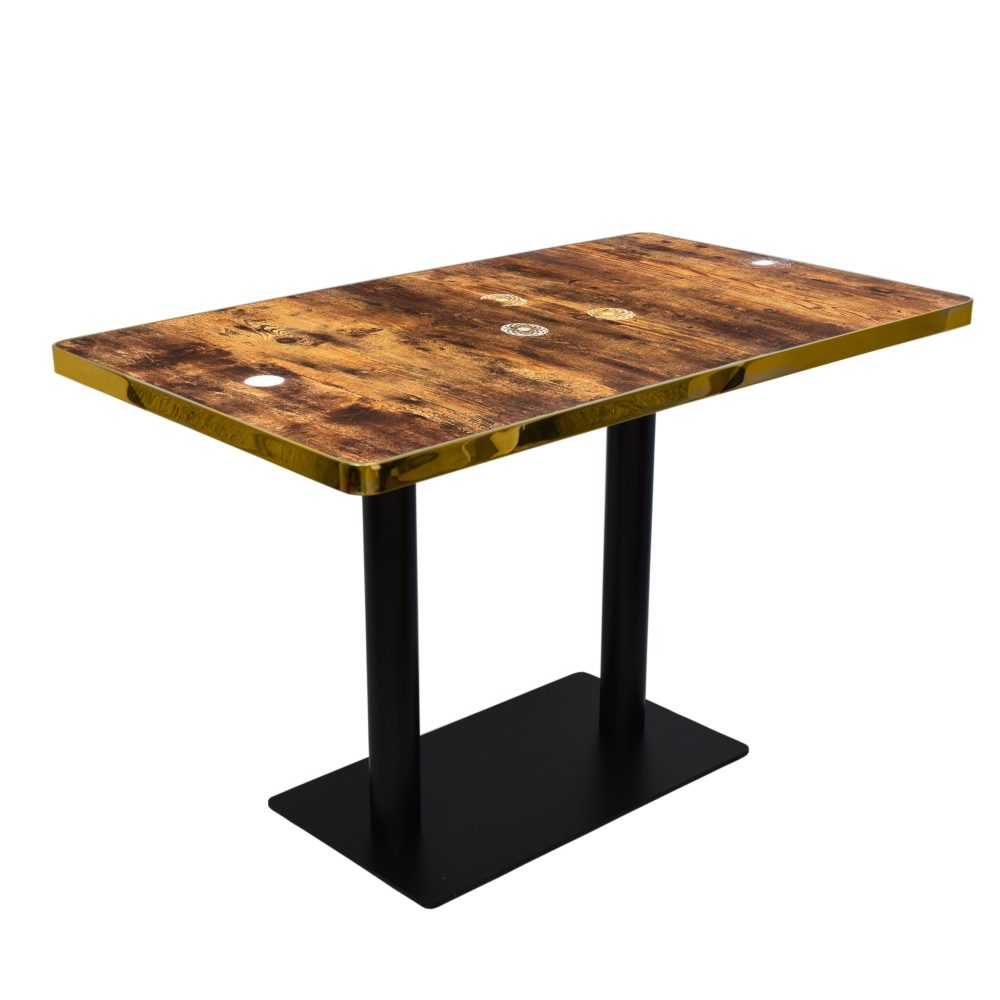 Marble Table 4-6 Seat Flat Black Base