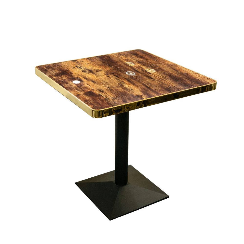 Marble Table Black Pyramid Base