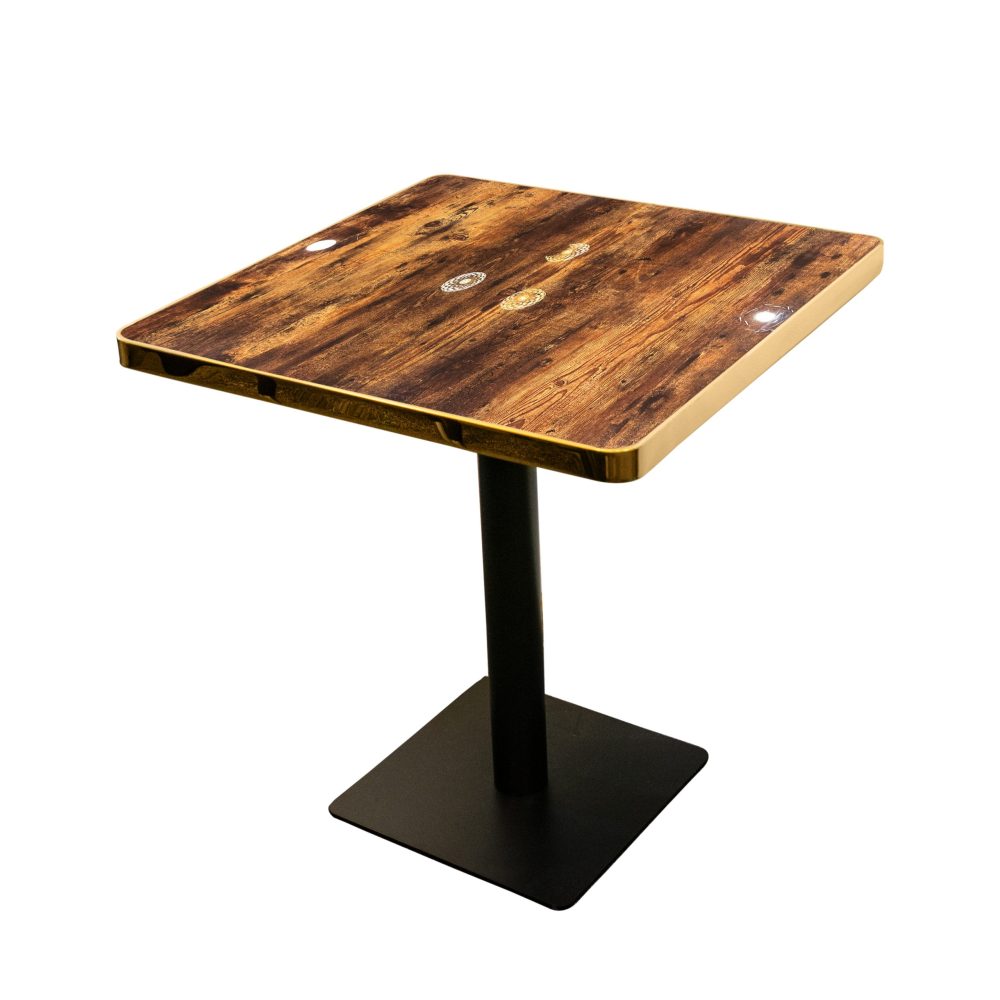 Marble Table 2-4 Seat Flat Black Base