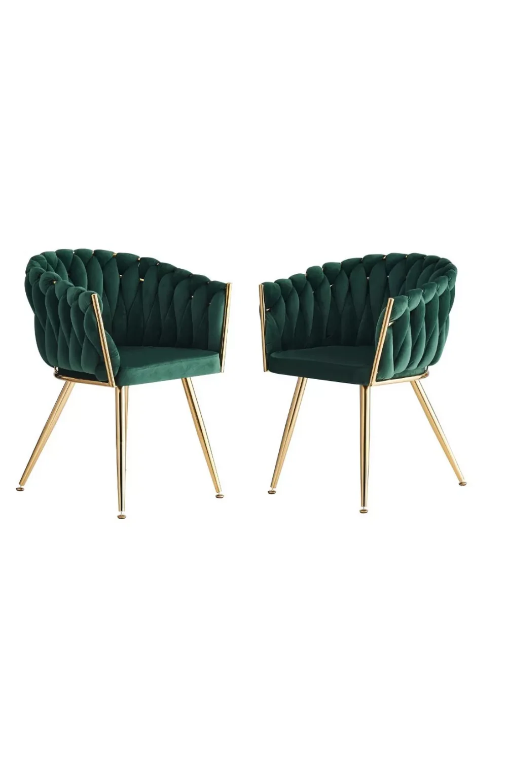 Wave Velvet Armchair with Gold Metal Legs - Image 21