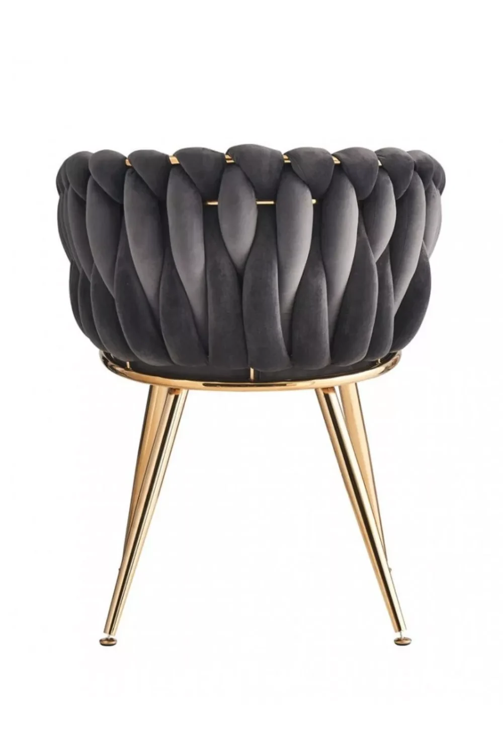 Wave Velvet Armchair with Gold Metal Legs - Image 4