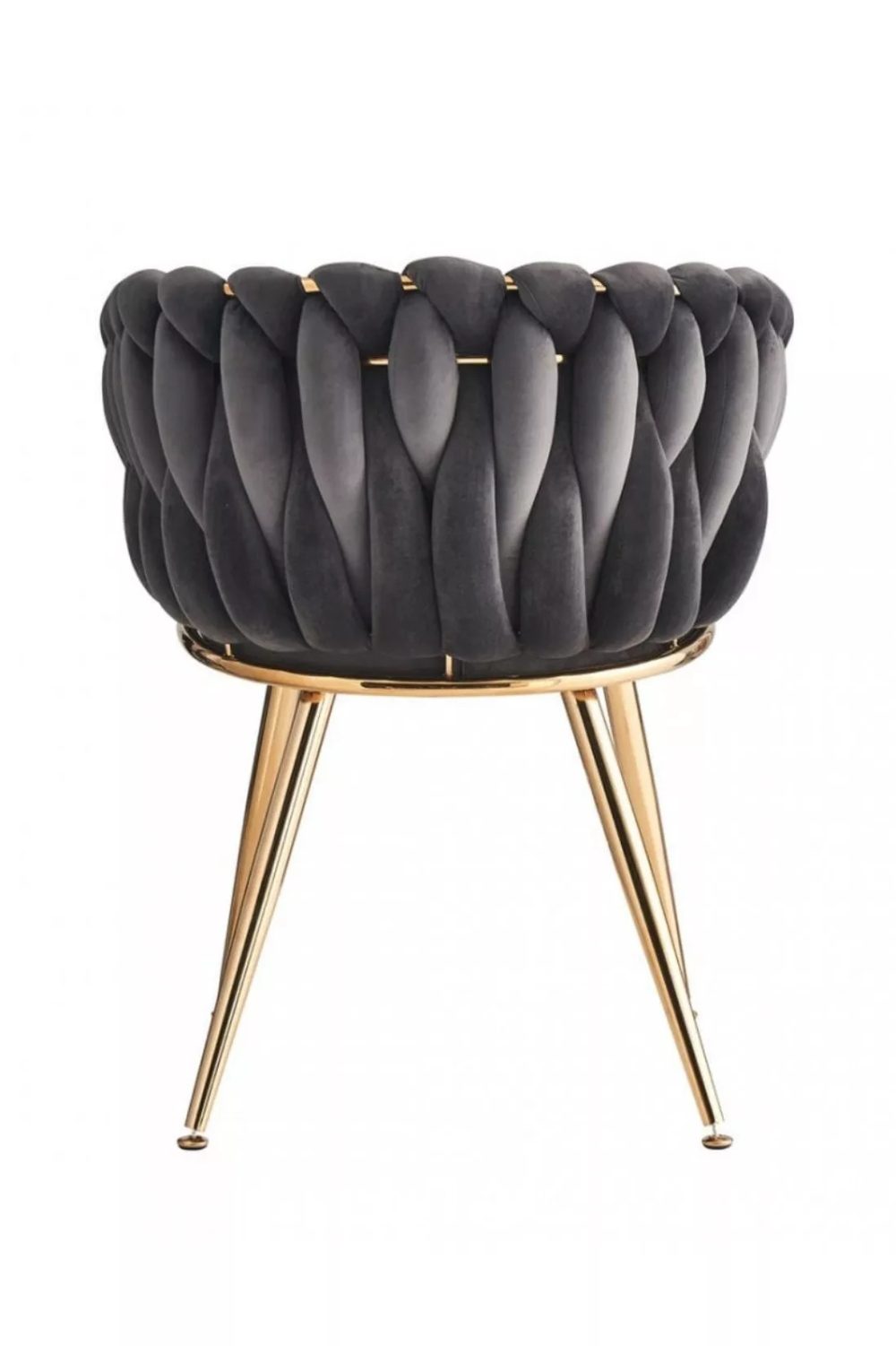 Wave Velvet Armchair with Gold Metal Legs - Image 20