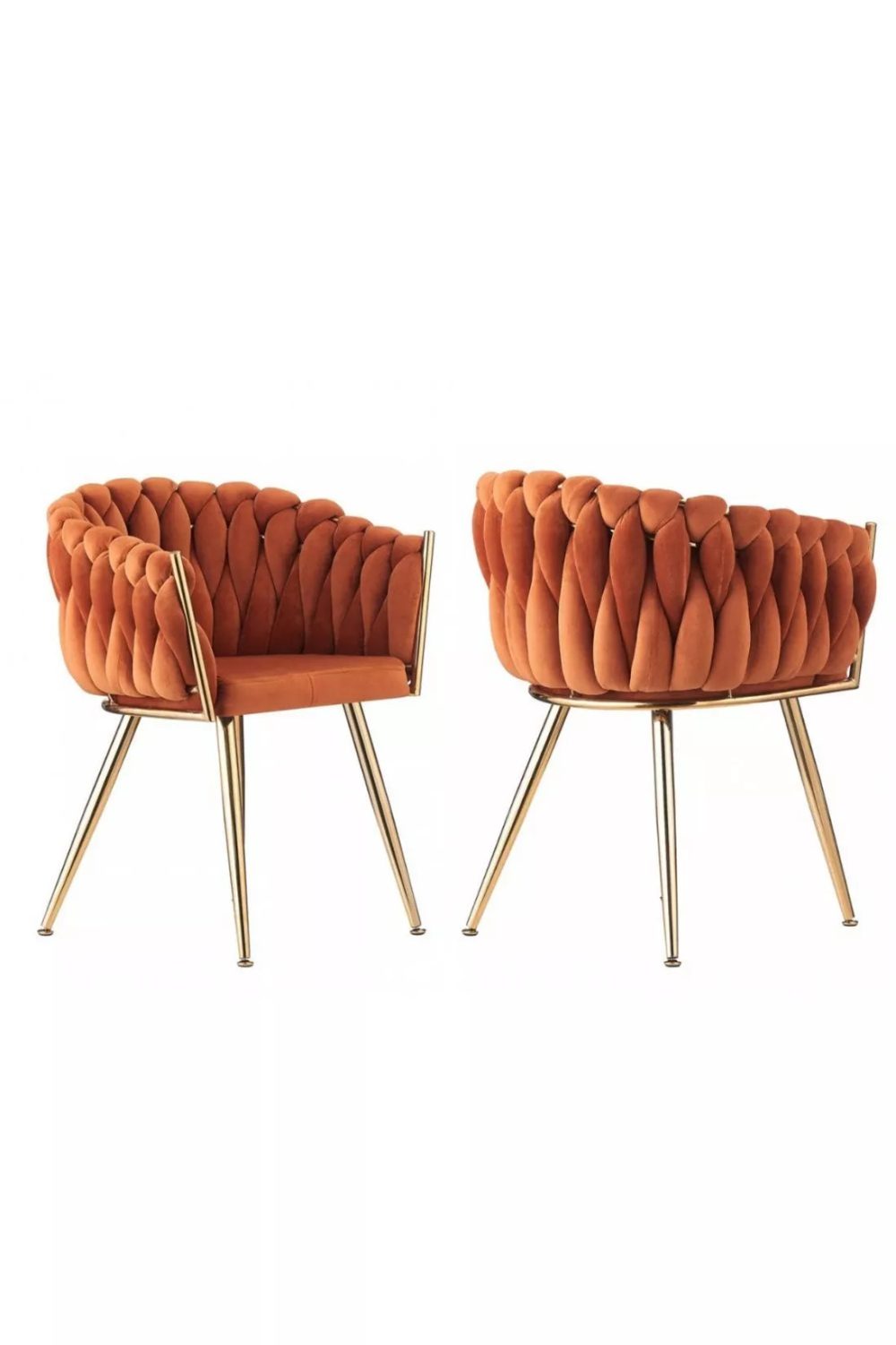 Wave Velvet Armchair with Gold Metal Legs - Image 13