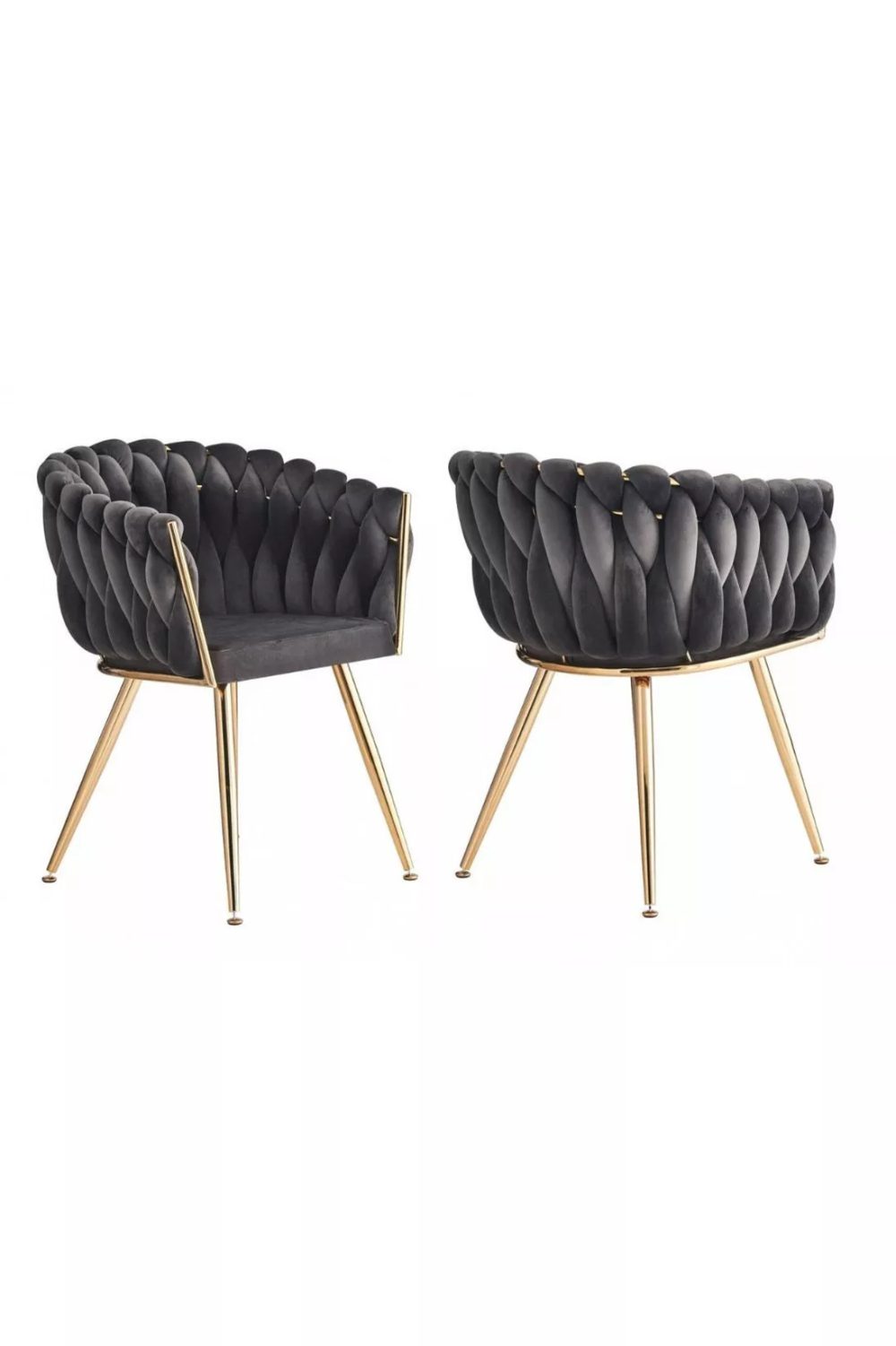 Wave Velvet Armchair with Gold Metal Legs - Image 15