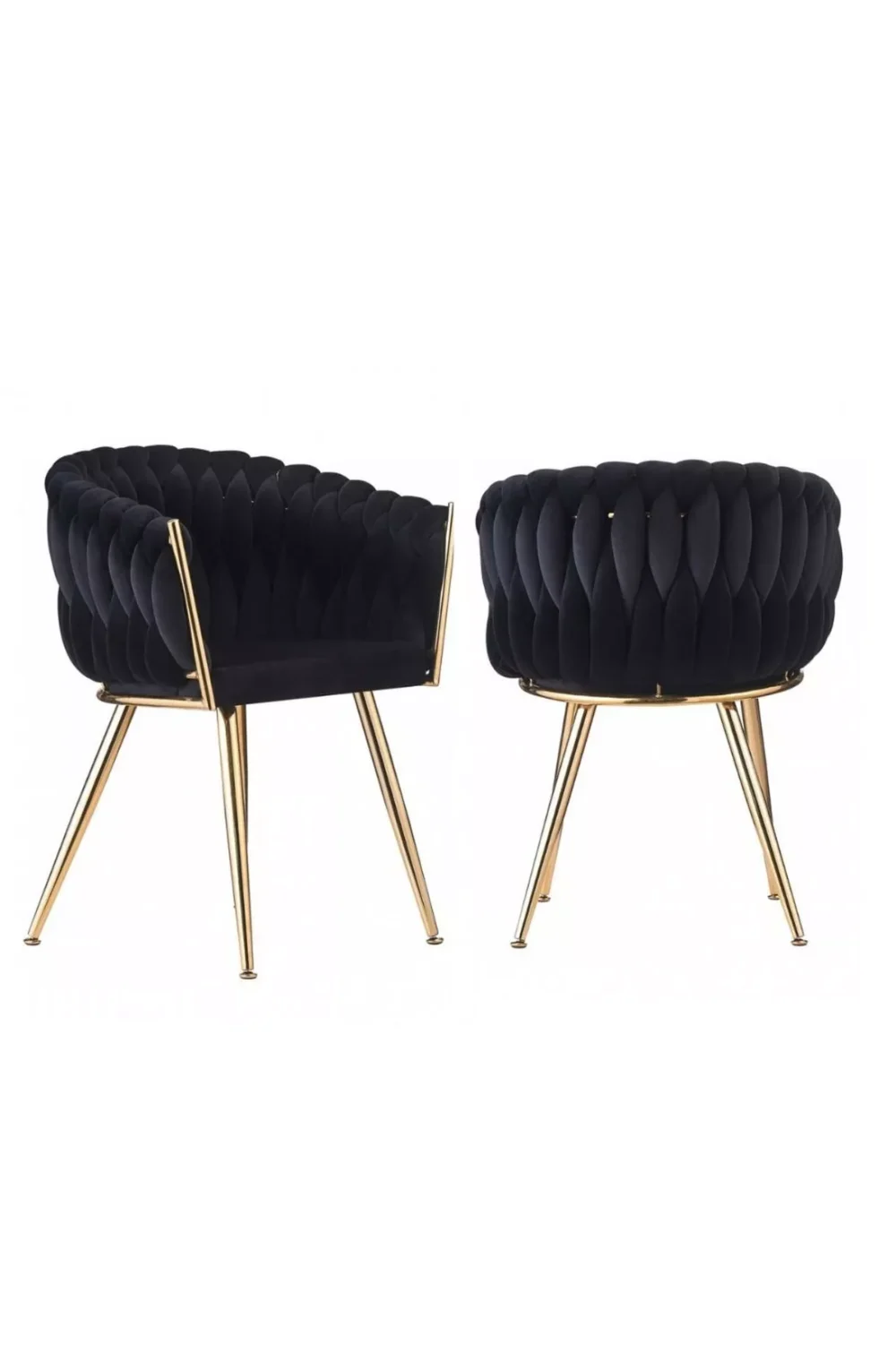 Wave Velvet Armchair with Gold Metal Legs - Image 16