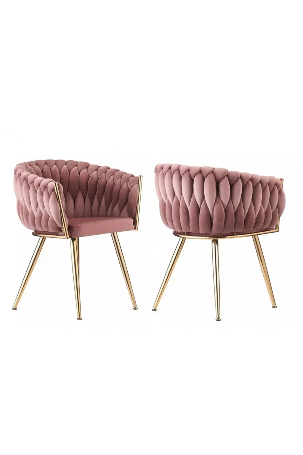 Wave Velvet Armchair with Gold Metal Legs - Image 7