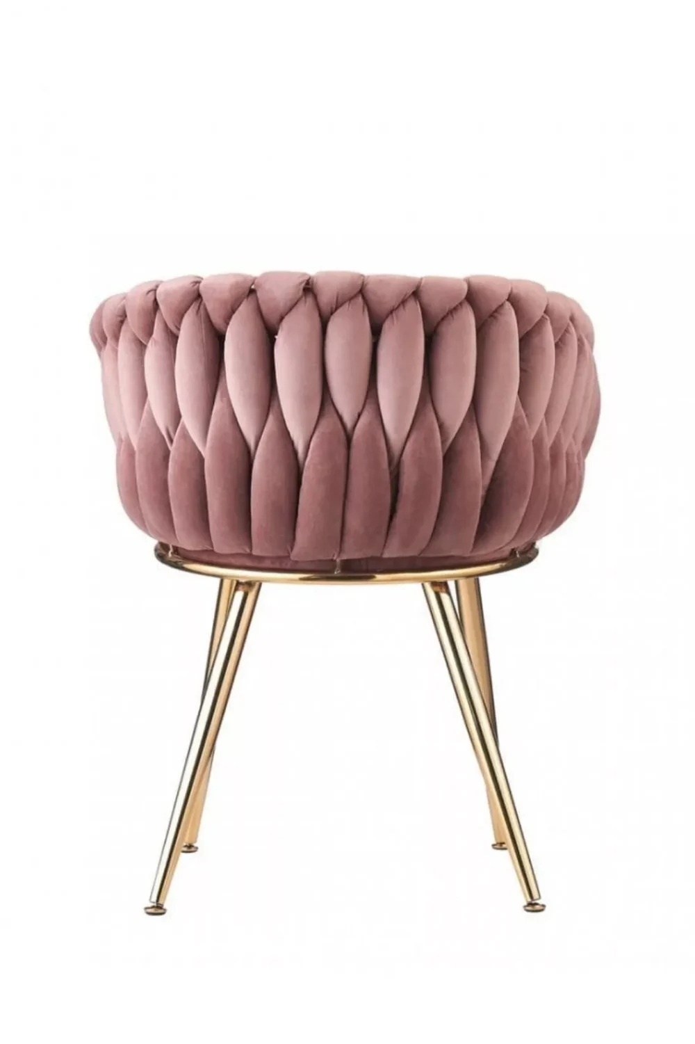 Wave Velvet Armchair with Gold Metal Legs - Image 6