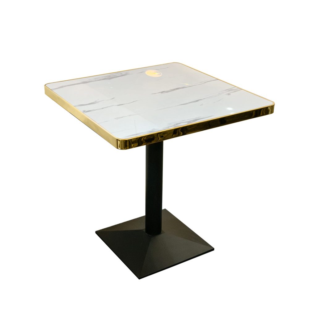 Marble Table Black Pyramid Base