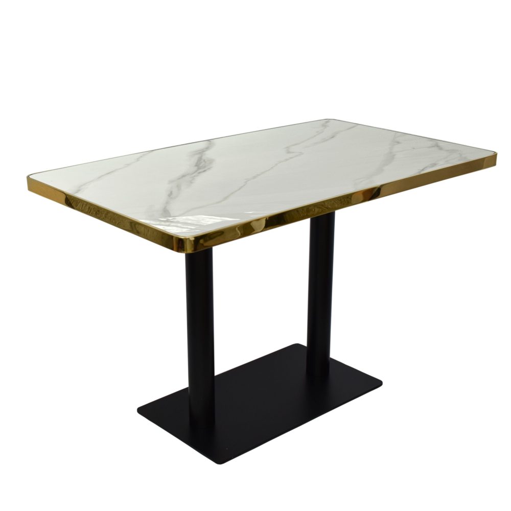 Marble Dining Table 4-6 Seat Flat Black Base - Image 8