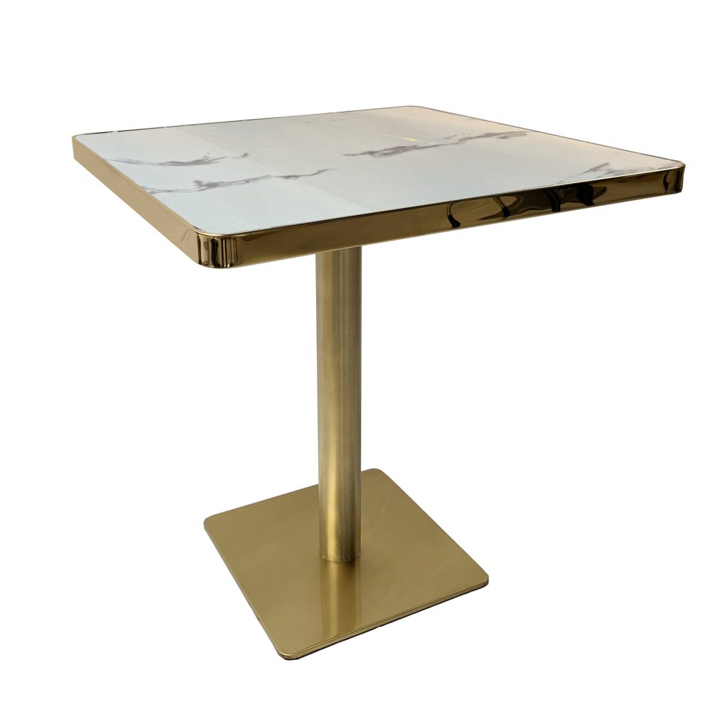 Midnight Gold Marble 2-4 Seat Table with Gold Cast Iron Legs - Image 3