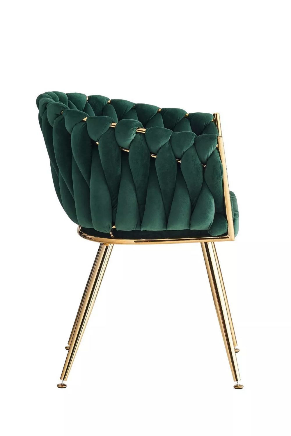 Wave Velvet Armchair with Gold Metal Legs - Image 19