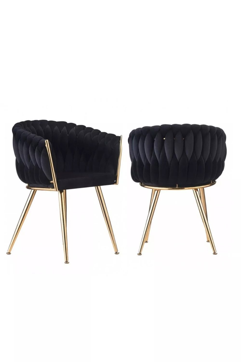 Wave Velvet Armchair with Gold Metal Legs - Image 18