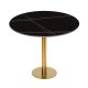 sleek black engineered marble table with maximum durability suitable for any environment