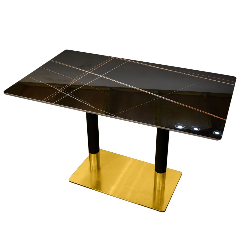 Shiny Black Marble Table