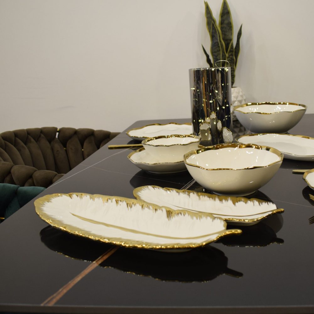 Shiny Black Marble Table