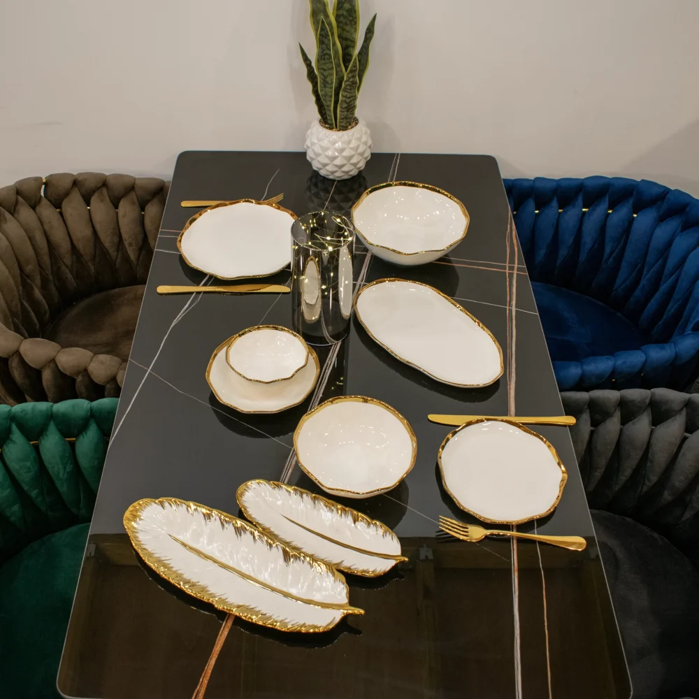 Shiny Black Marble Table