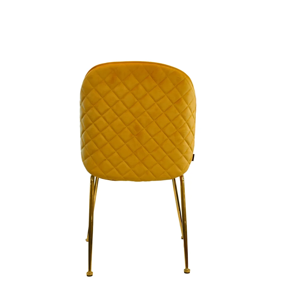 Beetle Dining Chair - Velvet - Gold Frame - Image 3