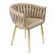 A luxurious cream chair that is built to withstand any weight and environment.