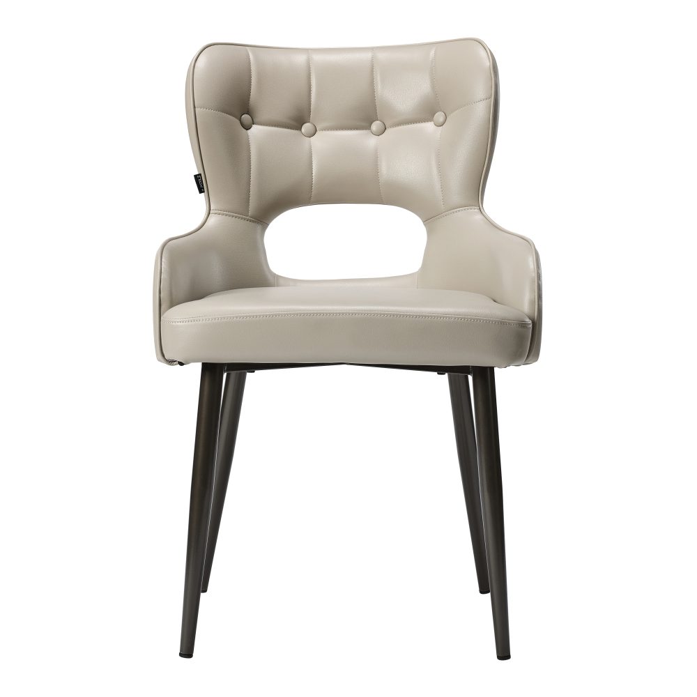 Off White Leather Dining Chair
