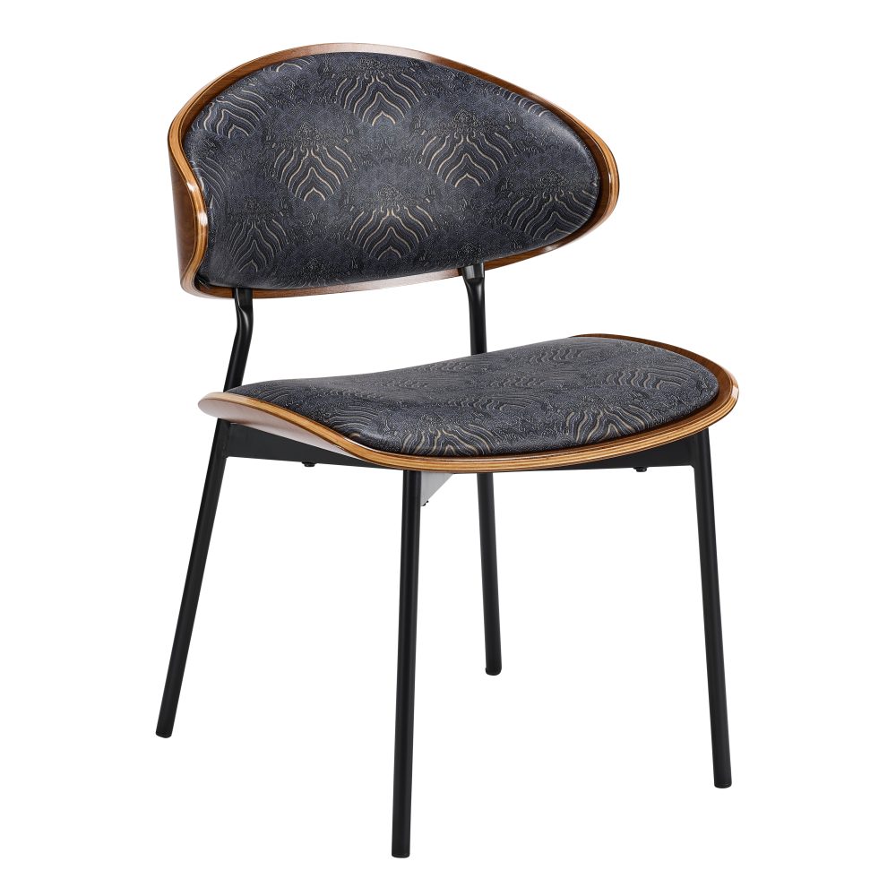Blue Caramel Faux Leather Chair