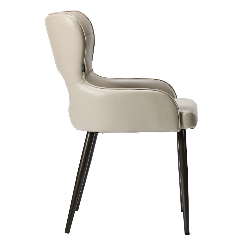 Off White Leather Dining Chair