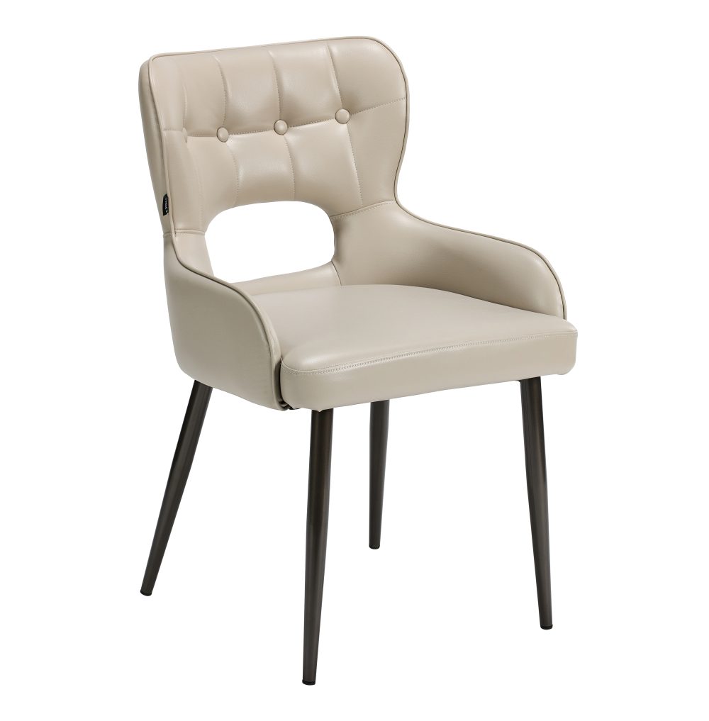 Off White Leather Dining Chair