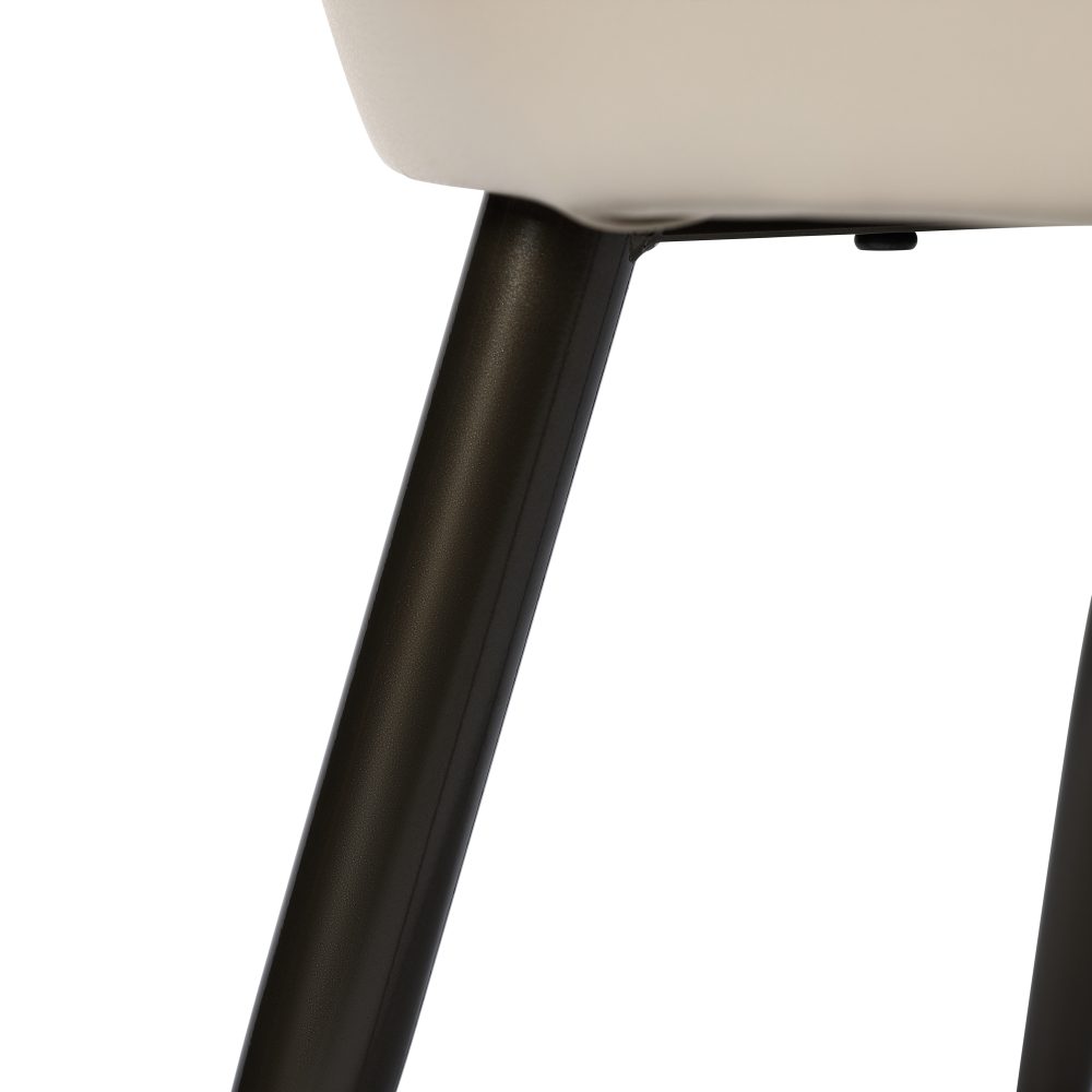 Off White Leather Dining Chair