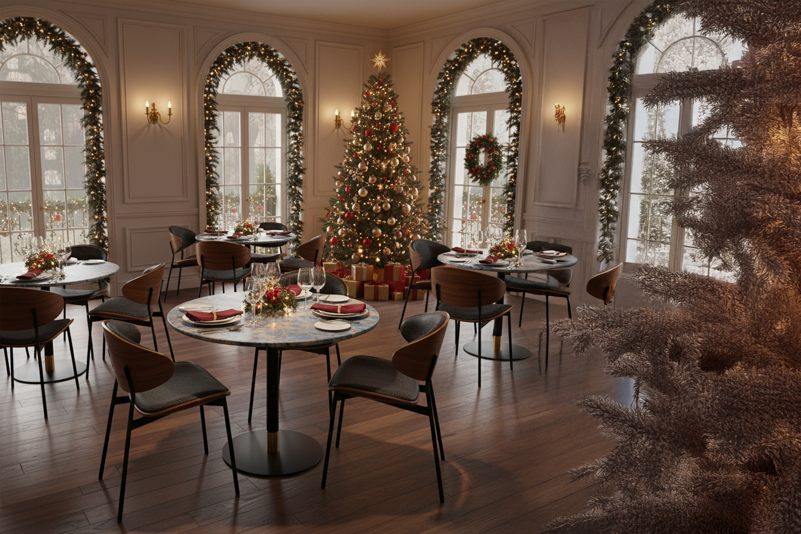 Christmas Vibe Restaurant decoration