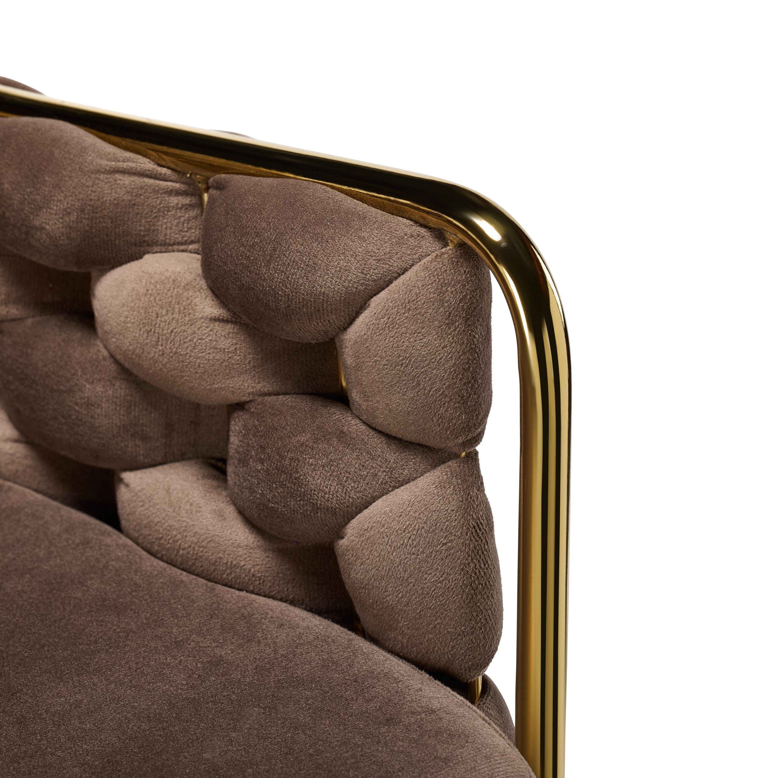 Knotted Brown Velvet Bar Stool - Image 5