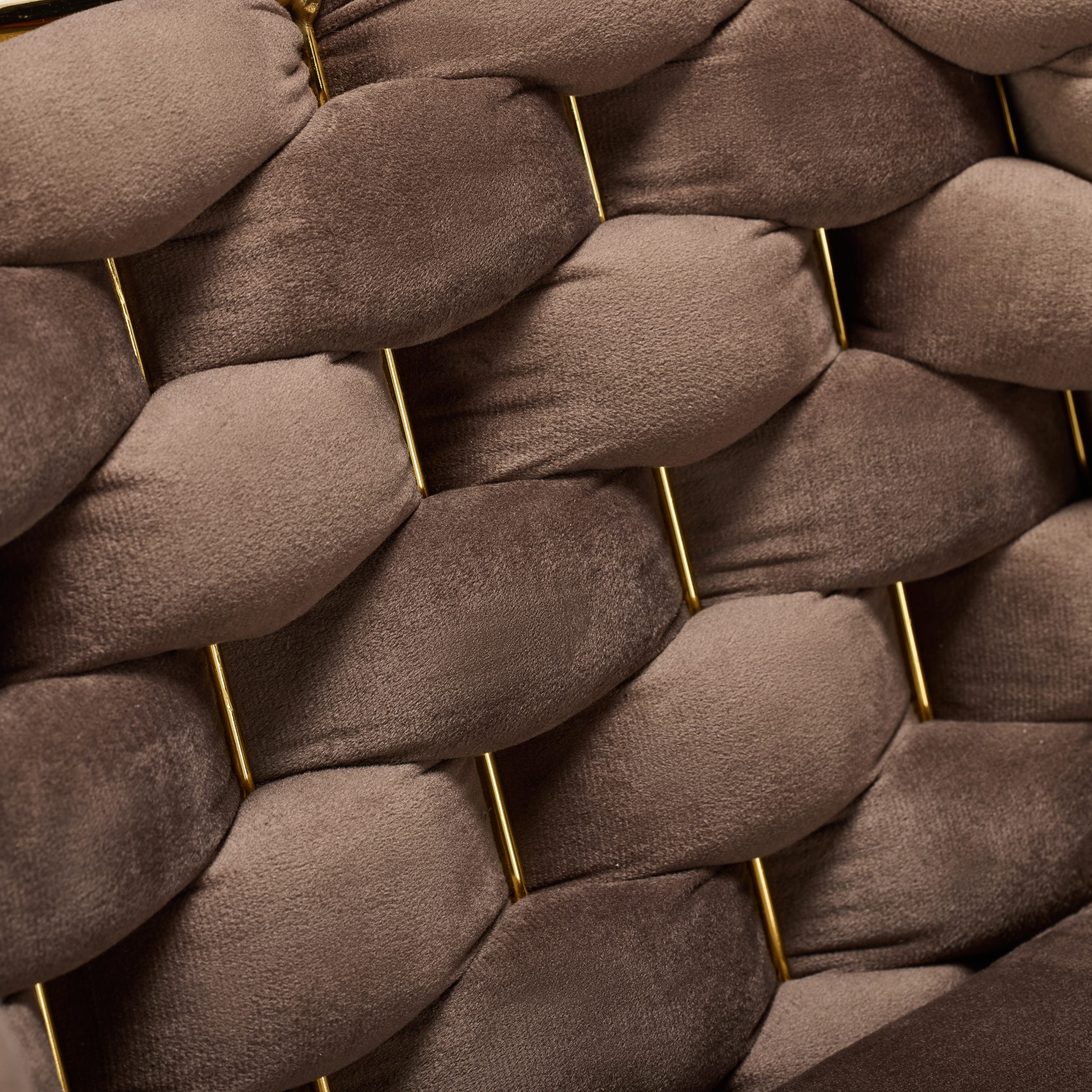 Knotted Brown Velvet Bar Stool - Image 6