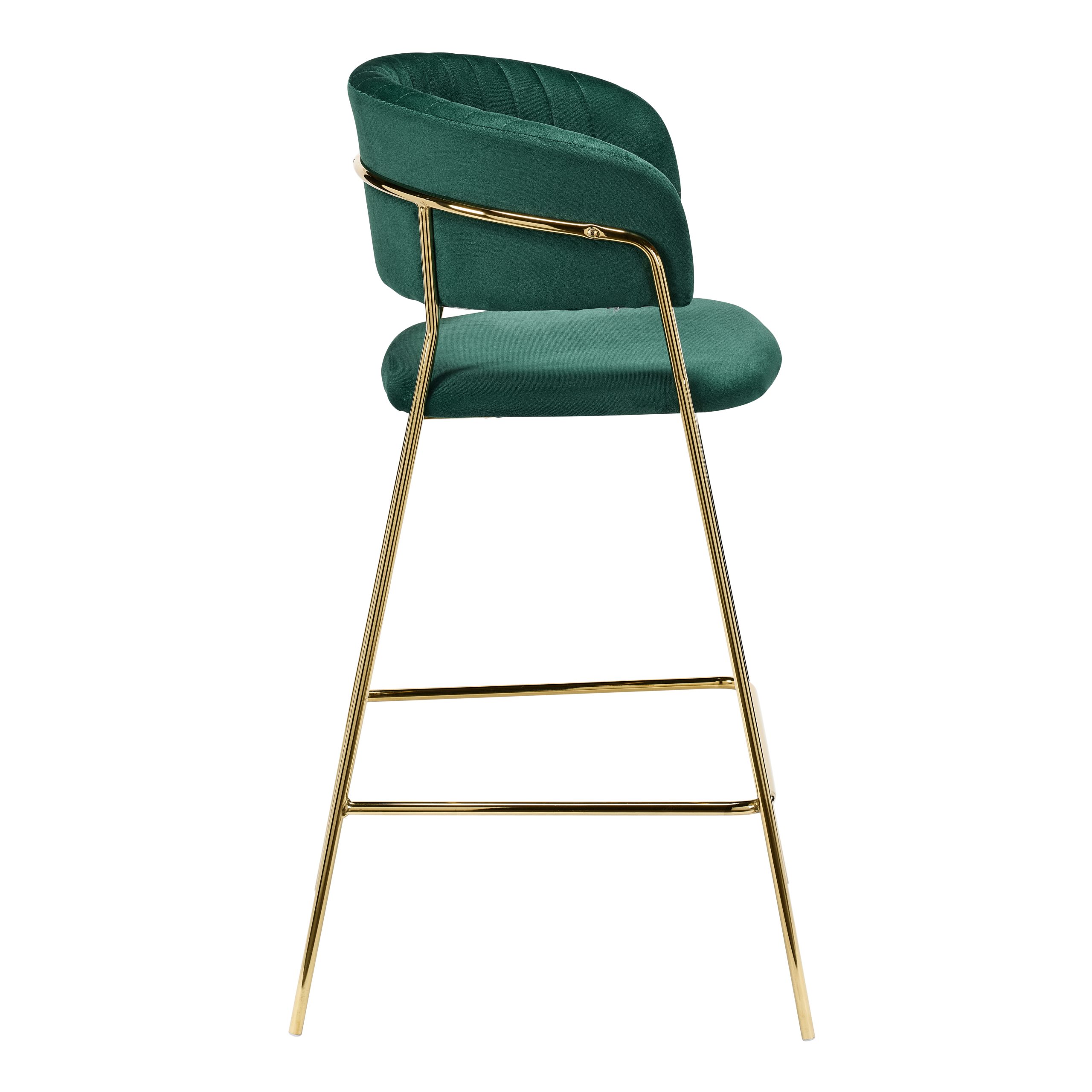 Green Velvet Bar Stool - Image 3