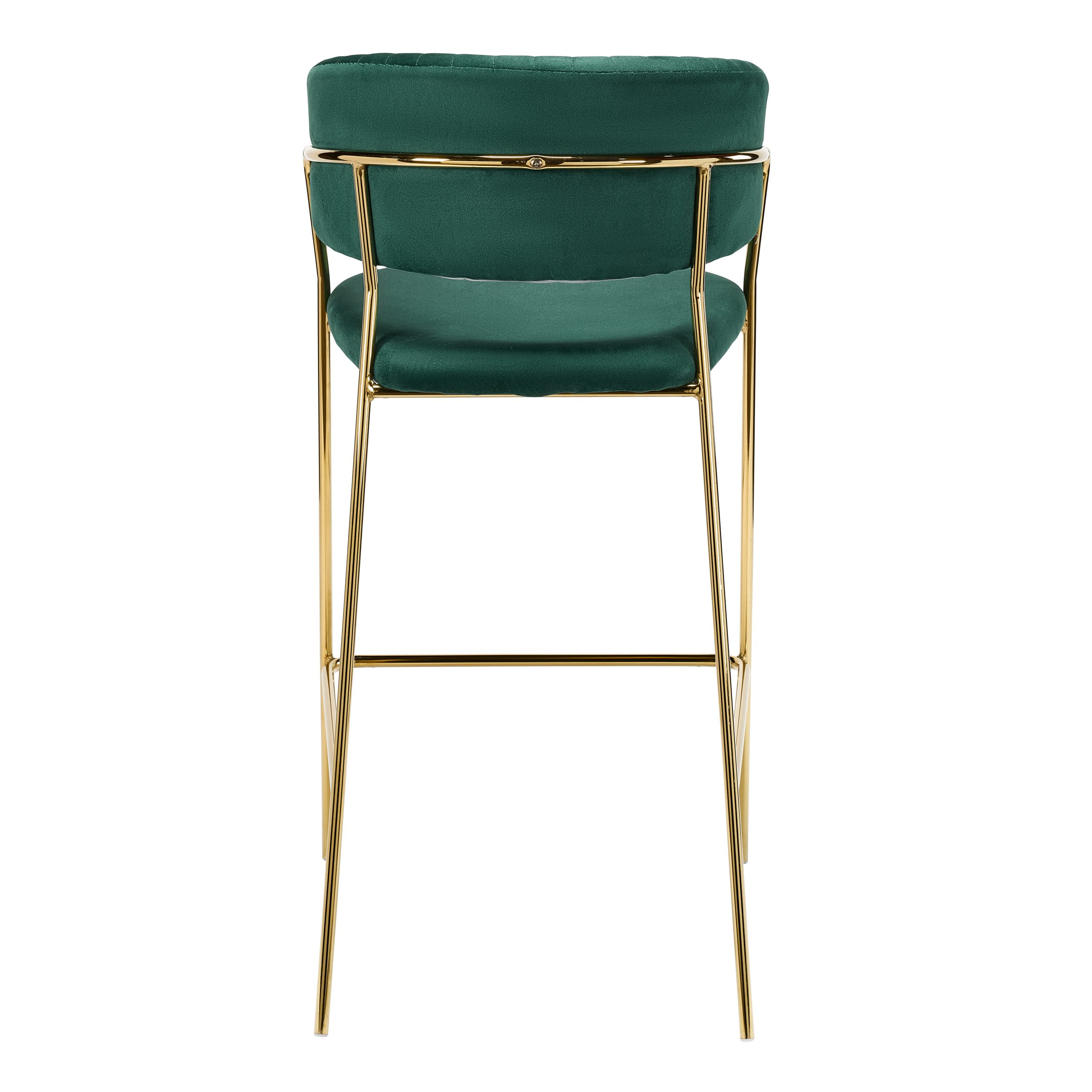 Green Velvet Bar Stool - Image 4